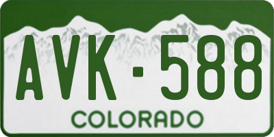 CO license plate AVK588