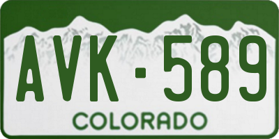 CO license plate AVK589