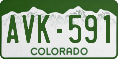 CO license plate AVK591