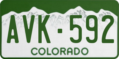 CO license plate AVK592