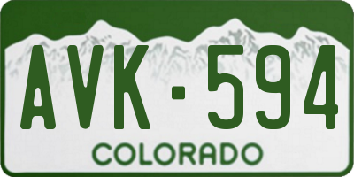 CO license plate AVK594