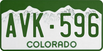 CO license plate AVK596