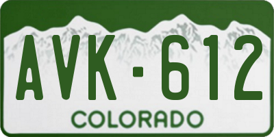 CO license plate AVK612