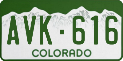 CO license plate AVK616