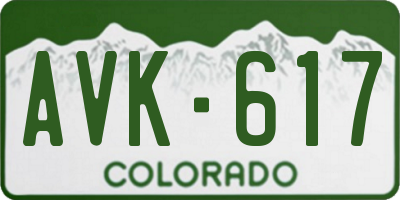 CO license plate AVK617
