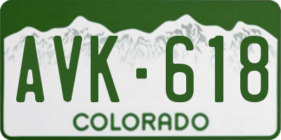 CO license plate AVK618