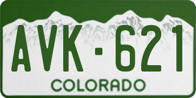 CO license plate AVK621