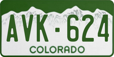 CO license plate AVK624