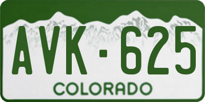CO license plate AVK625