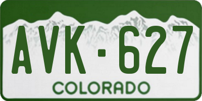 CO license plate AVK627