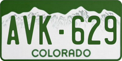 CO license plate AVK629