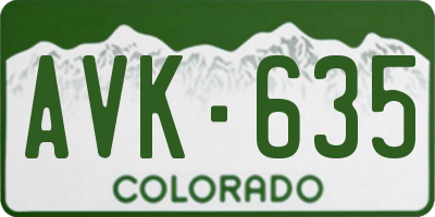 CO license plate AVK635