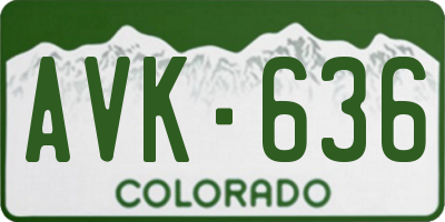 CO license plate AVK636