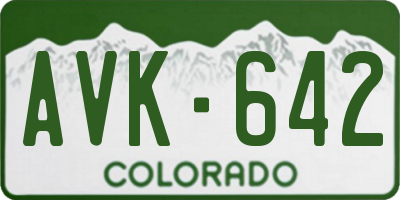 CO license plate AVK642