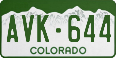 CO license plate AVK644