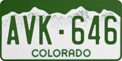 CO license plate AVK646