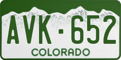 CO license plate AVK652