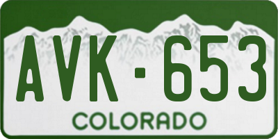 CO license plate AVK653