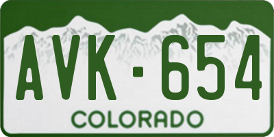 CO license plate AVK654