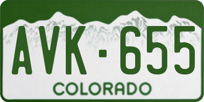 CO license plate AVK655