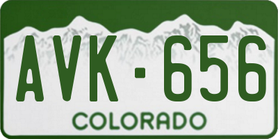 CO license plate AVK656