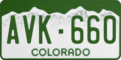 CO license plate AVK660
