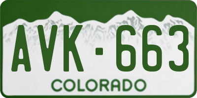 CO license plate AVK663
