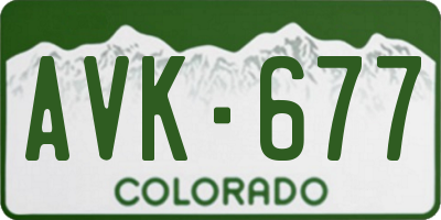 CO license plate AVK677