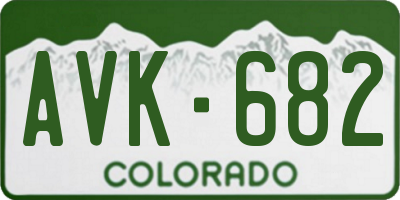 CO license plate AVK682