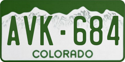 CO license plate AVK684