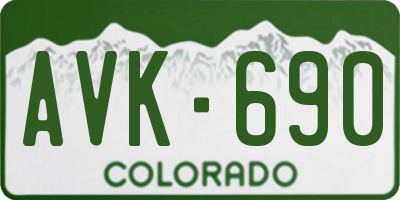 CO license plate AVK690