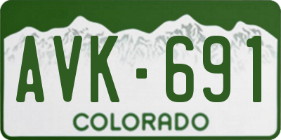 CO license plate AVK691