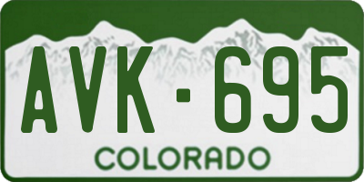 CO license plate AVK695