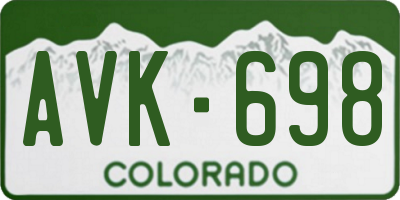 CO license plate AVK698