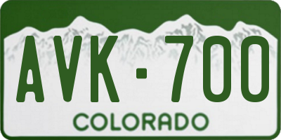 CO license plate AVK700
