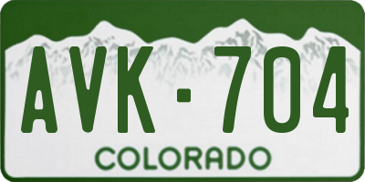 CO license plate AVK704
