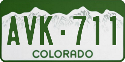 CO license plate AVK711