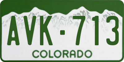 CO license plate AVK713