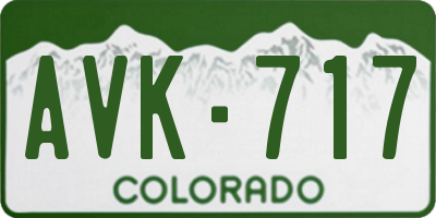 CO license plate AVK717