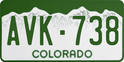 CO license plate AVK738