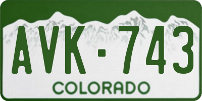 CO license plate AVK743