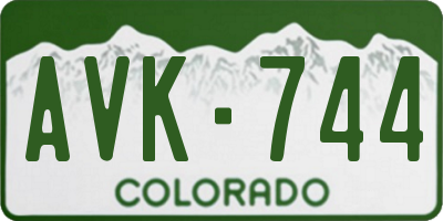 CO license plate AVK744