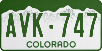 CO license plate AVK747