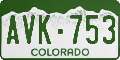 CO license plate AVK753