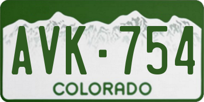 CO license plate AVK754