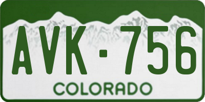 CO license plate AVK756