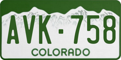 CO license plate AVK758