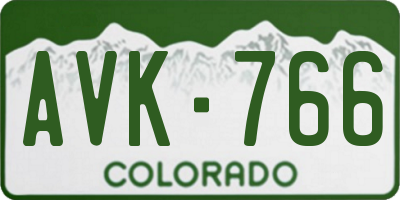 CO license plate AVK766