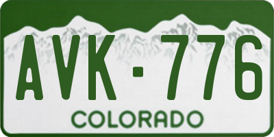CO license plate AVK776