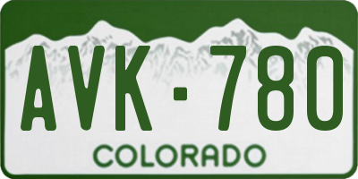 CO license plate AVK780